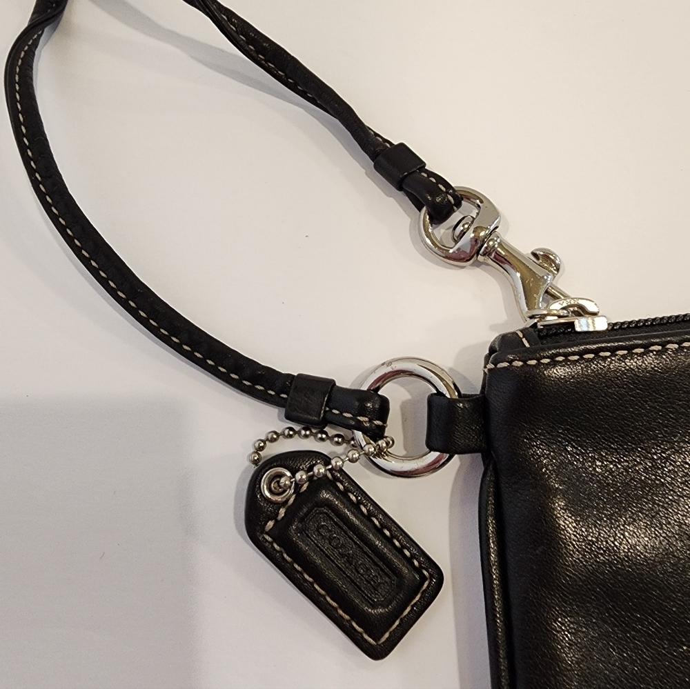 Coach Black Leather Wristlet - Picture 2 of 6